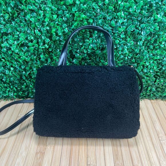 Kate Spade Sam Icon Intarsia Heart Faux Shearling Small Tote Pre-owned Excellent - Picture 2 of 12